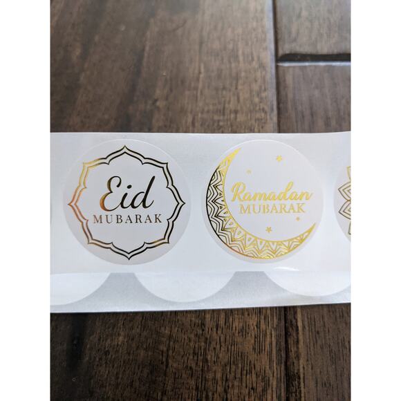 1 Roll 300 Pieces Eid Mubarak Ramadan Kareem Stickers Labels Party Decorations - Picture 3 of 5